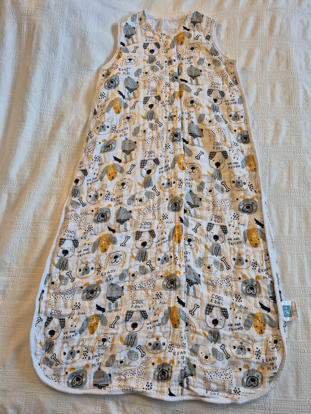 Tado Muslin XL up to 39 inches 100% organic cotton sleep sack 2 way zipper EUC